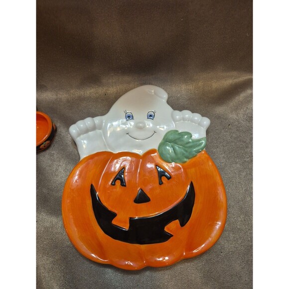 Hallmark Other - Vintage Halloween Hallmark Ghost & Pumpkin Serving Plate